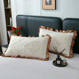 Popxstar  3/5Pcs Luxury European Knitted Cotton Embossing Quilted Bedspread, Bed Cover, Mattress Topper Coverlet, Bed Sheet, Pillowcases