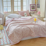 Double-Sided Design Summer Quilt Print Soft Comforter Lightweight Washable King Size Blanket for Bedroom Air Conditioner Quilt