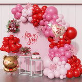Popxstar 1set Valentines Day Red Love Bear Balloon Rose Red Pink Balloons Garland Valentines Day Home Decor Wedding Bbirthday Party Decor