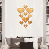 Popxstar 10Pcs/Set Durable Love Heart Stickers Wall Sticker Mirror Mural 3D Decal Simple DIY Decorative Removable Paster Home Decoration