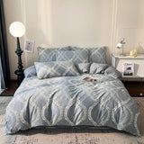 Nordic Style 100% Cotton Duvet Cover Set 1 Duvet Cover 2 Pillowcase Plaid Print Bedding Standard Size Bedroom Decoration