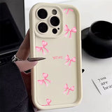Popxstar Pink Bow Knot Silicone Phone Case For Xiaomi Redmi Note 14 13 12 11 Pro Plus 5G 12S 11S Redmi 13C 14C 13 4G Candy Soft Cover