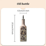 Popxstar  Ceramic Olive Oil Bottle Oil Pot Soy Sauce Vinegar Dispaner Leak Proof Seasoning Bottle Cooking Container Jug for Kitchen Hotel