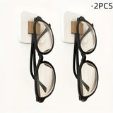 Popxstar Wooden Wall Mounted Sunglasses Storage Rack Eyeglass Organizer Holder Self-adhesive Glasses Hanger  Sunglass Hook Storage Gifts