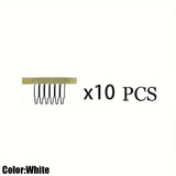 Popxstar  10/20/50Pcs Wig Combs To Secure Wig 6-Teeth Wig Comb Wig Clips With Cloth For Making Wig Caps Steel Material Clips Combs ForHair