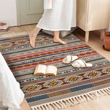 Popxstar Carpets for Living Room Hand Knotted Tassel Decor Persian Ethnic Carpet Mats Bedroom Bedside Rug Entrance Door Mat  Ковер Tapis