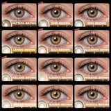 Popxstar  1Pair Contact Lenses for Eyes Color Natural Brown Beauty Yearly Cosmetic Contacts Eyes Makeup Eye Contacts Brown Lens