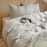 Single Double Exquisite Stripe 1Duvet cover+2Pillowcases 100%Cotton Experience Hotel-Like Comfort with Unparalleled Softness