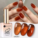 popxstar UR SUGAR 15ml Jelly Milky White Translucent Color Gel Polish Semi Permanent UV Gel Nail Art Soak Off Gel Varnish Latest Fashion