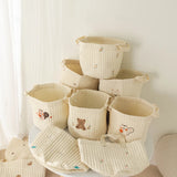 Popxstar INS Cute Baby Diaper Storage Bag Baby Supplies Toys Clothes Storage Bag Cotton Embroidery Multifunctional Mommy Storage Basket