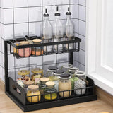 Kitchen Sink Storage Rack 2 Tier Under Sink Organizers And Storage Solutions Multi-purpose Bathroom Shelf Kitchen Organizer