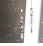 Popxstar Crystal Wind Chime Moon Sun Catcher Diamond Prisms Pendant Gift of Good Luck Outdoor Rainbow Hanging Drop Home Garden Decor