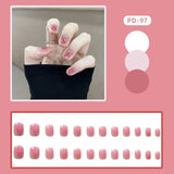 Popxstar 24pcs Lemon Short Wear Tips Nail False Patch Press on Nails Supplies for Professionals Artifical Fake Nails Faux Ongles Uñas