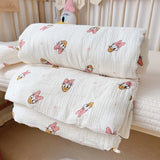 Popxstar Baby Camellia Rose Print Muslin Blanket Quilt for Summer Infant Floral Muslin Comforter Napping Cover for Baby Bedding Quilts