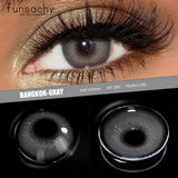 Popxstar  1 Pair Colored Contact Lenses for Eyes Brown Fashion Cosmetic Lenses Gray Pupils Natural Eye Contacts Women Eye Makeup