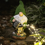 Popxstar  Solar Garden Gnome Watering Can Statue Light Whimsical Garden Statue Decor For Outdoor Courtyard Garden Lawn Landscape Decor
