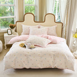 3pc 100% Pure Cotton Down Duvet Cover Set Including 1 Duvet Cover and 2 Pillowcase Soft and Skin Friendly Breathable Bedding Set