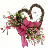 Popxstar  Handmade Artificial Flower Heart Wreath - Valentine's Day Mother's Day Gift, Festival Party Decor,Home Door Hanging Decoration