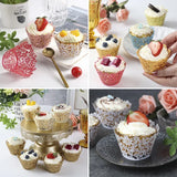 Popxstar 50 Pcs Laser Cut Hollow Cupcake Wrappers Baby Shower Muffin Cupcake Baking Cups Wedding Birthday Party Cake Decoration