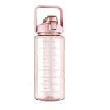 Large Capacity Water Cup 2 Liters Network Red Ins Trend Straw Cup Sports With Scale Portable Simple Leak Proof Portable Drop Res