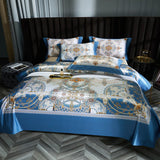 Popxstar  Premium 1000TC Egyptian Cotton Luxury Bedding Set Boho Style Digital Printing Duvet Cover Flat/Fitted Bed Sheet Pillowcases 4Pcs