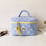 popxstar 3pcs/Set Plaid Cosmetic Bag Set Simple Style Large Capacity Portable Cosmetic Tools Storage Bag for Home Bathroom Toiletry Bag