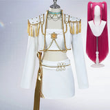 Popxstar KPop Rumi Mira Zoey White Singing Suit Women Halloween Carnival Party Role Playing Outfit Cosplay Costume Wig