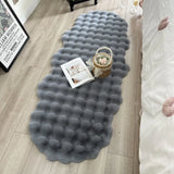 Popxstar Oval Plush Carpet Soft Imitation Rabbit Fur Mat For Children's Bedside Rug Warm Winter Sofa Chair Cushion Living Room Home Decor