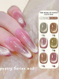 Autumn Winter Blue Black Red Glass Bead Crystal Cat Eye Gel Nail Polish New Whitening High Density Sparkling Nail