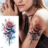 Popxstar Colorful Flower Waterproof Temporary Tattoo Sticker For Women Flash  Pink Heart Rose Butterfly Arm Art Paint Beauty Fake Totem