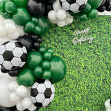 Popxstar  125pcs Football Party Balloons Garland Arch Kit White Green Black Latex Ballon Sports Party Decoration Birthday Party