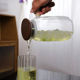 Popxstar  1.8L Pumpkin Glass Water Bottle Household Cold Kettle Kitchen Lemon Beverage Juice Drink  High Temperature Resistance Tea Pot