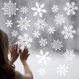 Popxstar 2025 Christmas White Snowflake Window Glass Stickers Santa Elk Wall Stickers Christmas Decorations For Home Xmas New Year Gifts