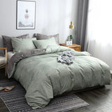Popxstar 2/3pcs Set Soft Bedding Duvet Cover Set Green/Blue Light-weight Comforter Cover with Zipper Closure, Envelop Pillowcase