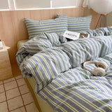 Single Double Exquisite Stripe 1Duvet cover+2Pillowcases 100%Cotton Experience Hotel-Like Comfort with Unparalleled Softness