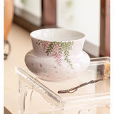 Popxstar  Hand Drawn Wisteria Flower Tea Washing Large Ceramic Tea Set Accessories Desktop Tea Residue Jar