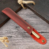 Popxstar Retro Fountain Pen Case Genuine Leather Handmade Pencil Bag Pen Cover Stationery Creative Protective Cover School Supplies