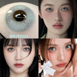 Popxstar  2pcs/pair Gray Colored Contact Lenses for Eyes Beauty Purple Halloween Makeup Lens Natural Look Brown Blue Big Eye Lens