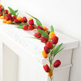 Popxstar  Artificial Tulip Garland Fake Flowers Spring Home Decor Wedding Party Hanging Vine Floral Wreath Silk Flower Wall Arrangement