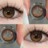 Popxstar  1Pair New Color Contact Lenses for Eyes with Diopters Degree Green Lens Nature High Quality Blue Beauty Pupil Cosmetic