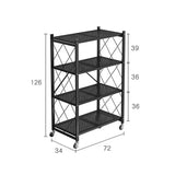 Popxstar Multifunctional Flower Stand Shelves Storage Shelf Portable Folding Large Iron Shelf Floor Foldable Storage Shelving Bookshelf