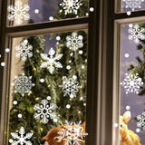 Popxstar 2025 Christmas White Snowflake Window Glass Stickers Santa Elk Wall Stickers Christmas Decorations For Home Xmas New Year Gifts