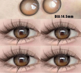 Popxstar 1Pair Brown Colour Contacts Lenses Circular Myopia Degree -0.00to-8.00 Natural Lenses Beauty Pupil