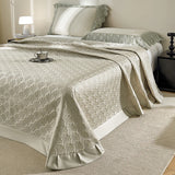 Popxstar  3/5Pcs Lyocell Cotton Soft Silky Embossing Quilted Bedspread, Bed Cover, Mattress Topper Coverlet, Bedsheet, Lace Pillowcases