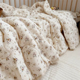 Popxstar Baby Camellia Rose Print Muslin Blanket Quilt for Summer Infant Floral Muslin Comforter Napping Cover for Baby Bedding Quilts