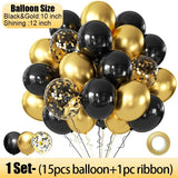 Popxstar  Wholesale Latex Balloons Shiny Sequin Black and Gold Inflatable Balloon for Wedding Party Birthday Christmas Home Decor Supplies