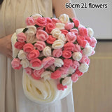 Popxstar  Rose Flower Bouquet Blanket Finished Bouquet Blanket Handmade Bouquet Nap Blanket Sofa Cover Valentine's Day Gift Manta de rosas