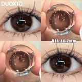 Popxstar  1Pair Natural Contact Lenses Soft Moisturizing Brown Lenses Prescription Myopia Degree -0.00to-8.00 Beautiful Pupil