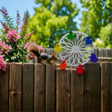 Simple Iron Ferris Wheel Bird Feeder Wall Mounted Decorative Garden Bird Feeder Weatherproof Rotating Garden Stake for Patio