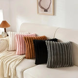 Popxstar 1pc Stripe Corduroy Pillow Case Creative Home Fabric PillowCushion For Sofa Bedroom Car, Home Decoration Home Decor Room Decor